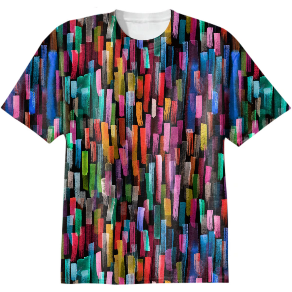 Colorful Brushstrokes Black