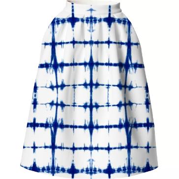 Neoprene Skirt Shibori Grid