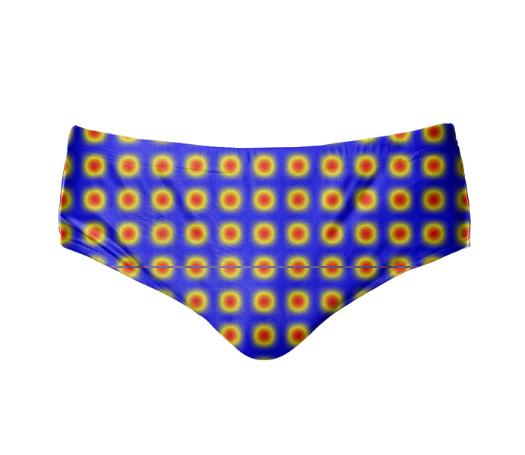 Blue Yellow Red Circle Pattern Speedo