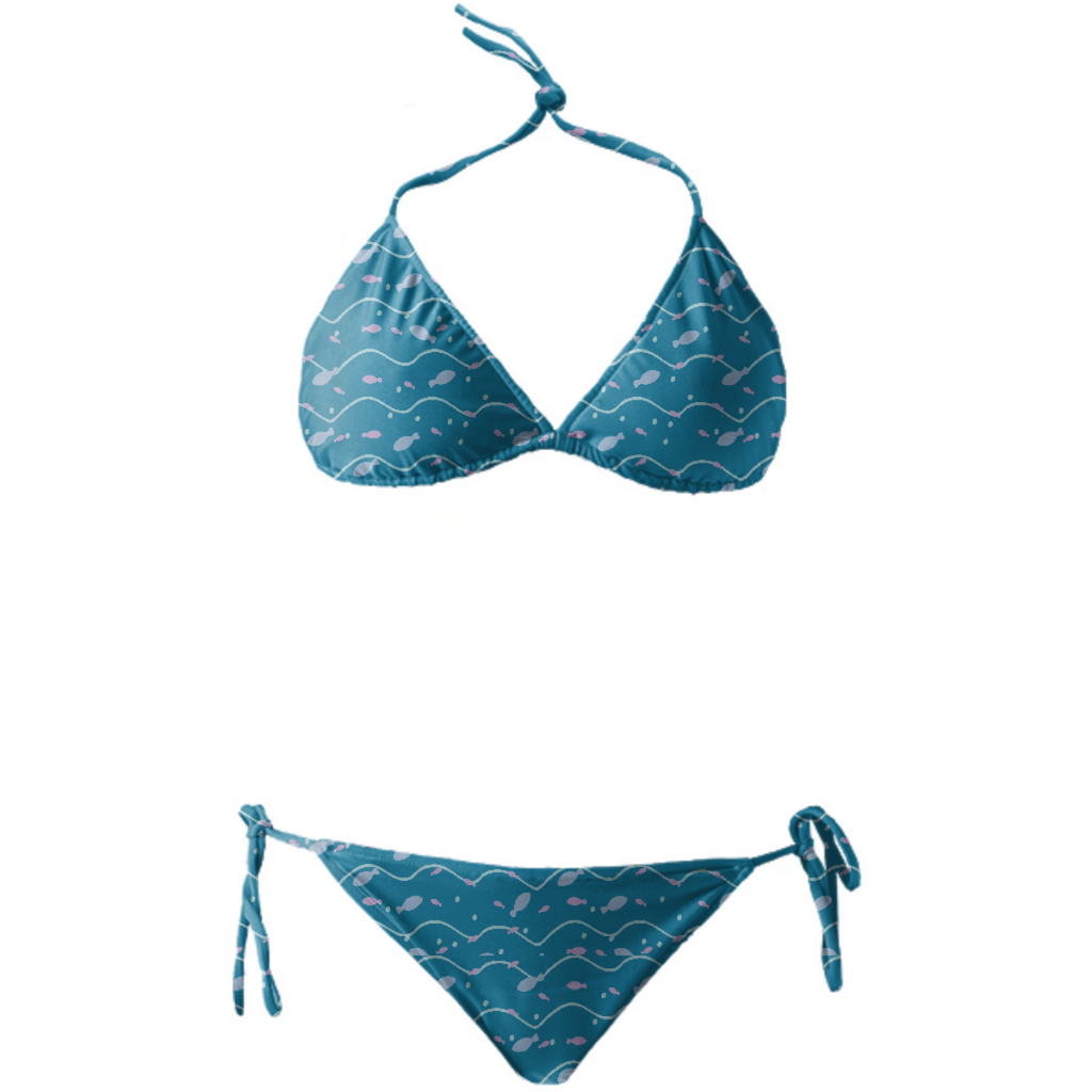 Little fishes pattern bikini