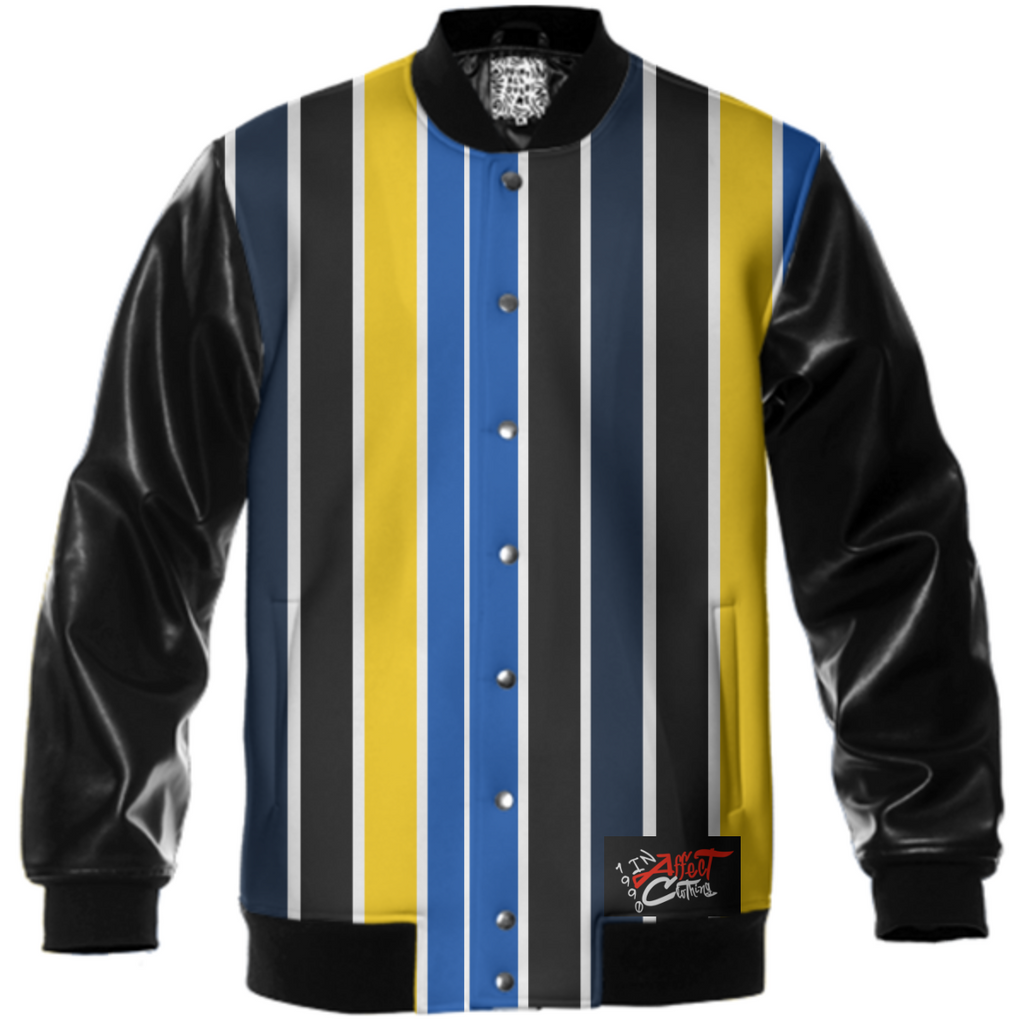 Fresh Shades Of Blue Letterman Jacket