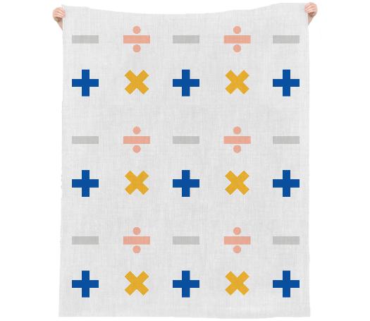 Math Symbols Linen Towel