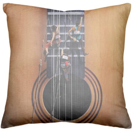 Surreal Guitar Climbers Pillow