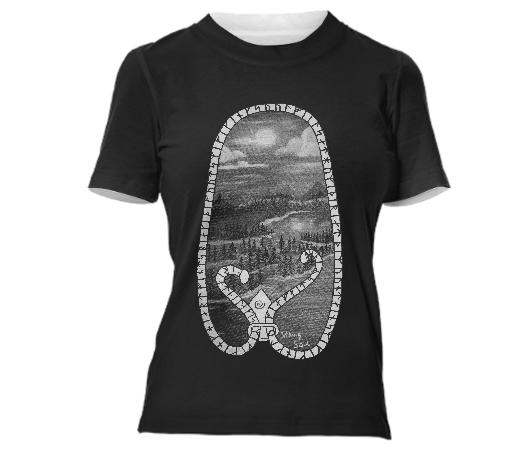 Rune framed Lake Landscape black white girly