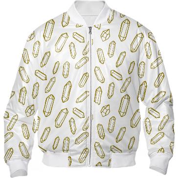 Gold Crystal Bomber Jacket