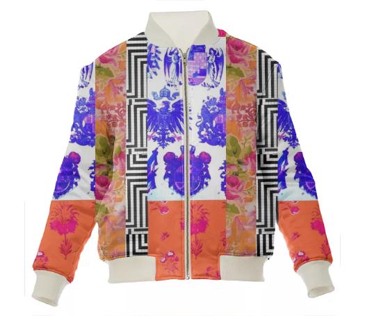 TRACY PORTER PINUP SILK BOMBER JACKET