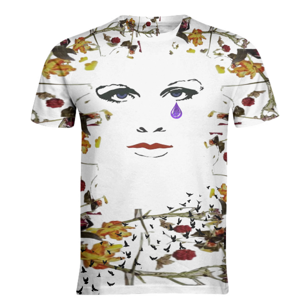 Doves Cry Flowered Face w/tear