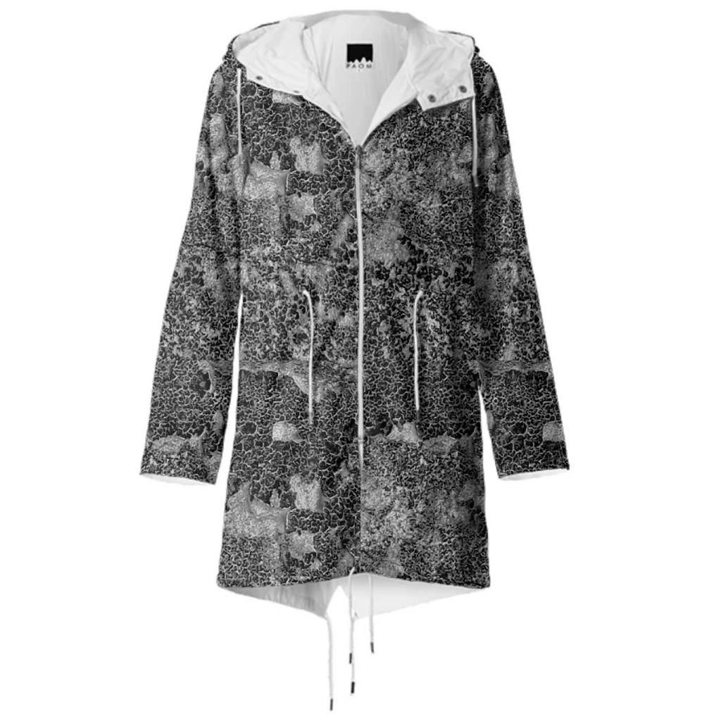 Grey and White Grunge Camouflage Print