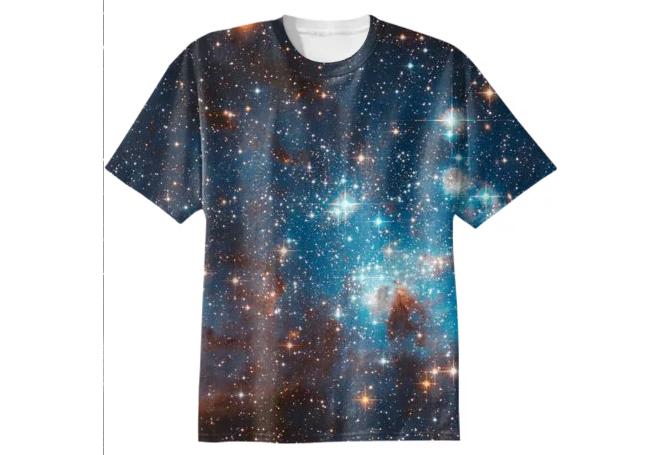 Blue Outer Space Cotton T Shirt