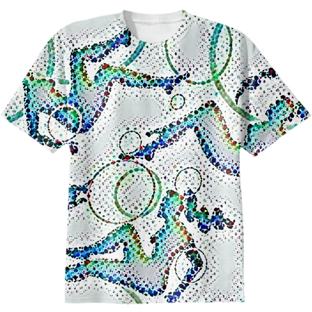 soap girls, green on white, optimistic painting