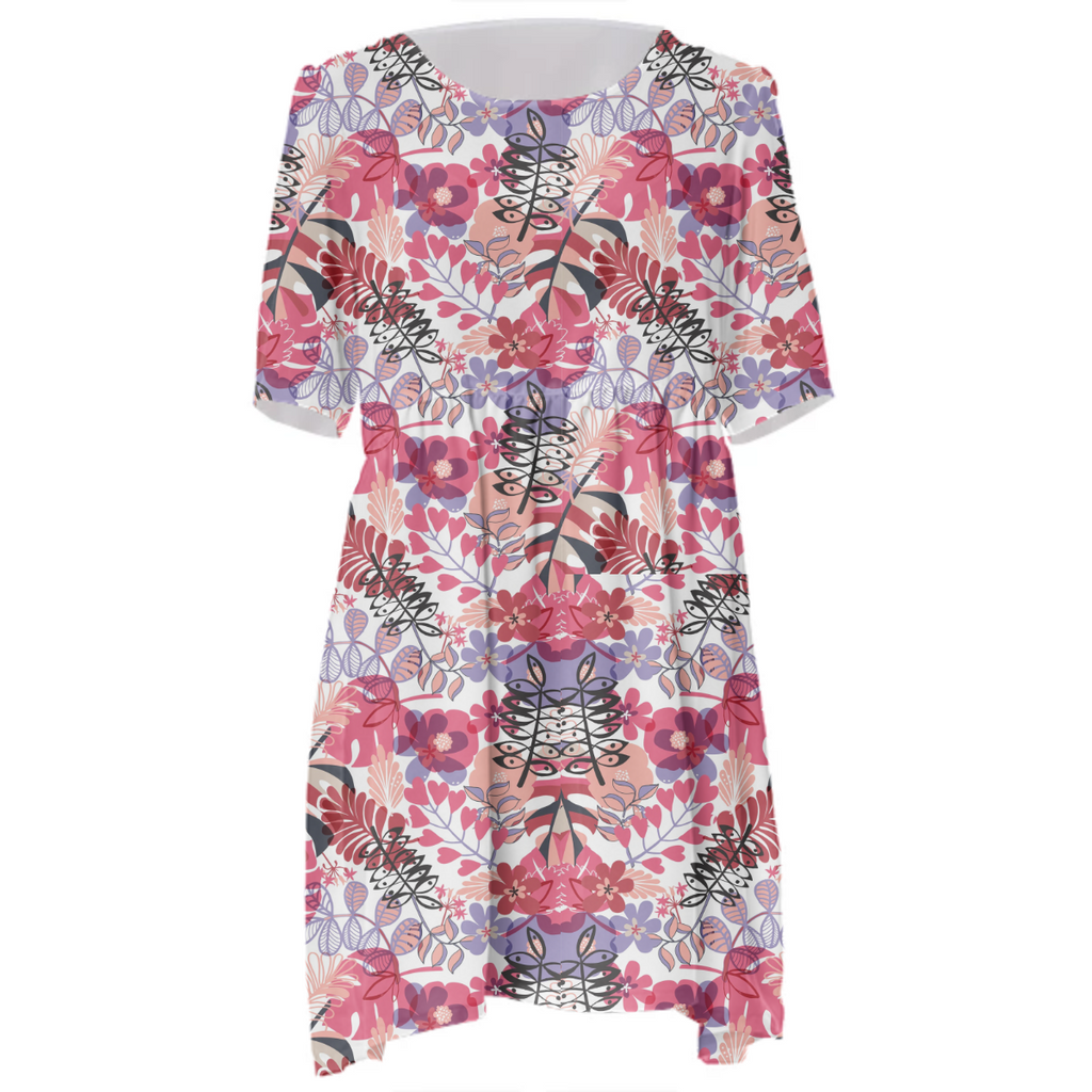 Leaves design cotton dress