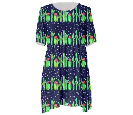 Cactus Night Baby Doll Dress