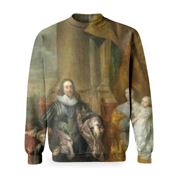 Charles I And Henrietta Maria With Their Two Eldest Children Prince Charles And Princess Mary Basic Sweatshirt