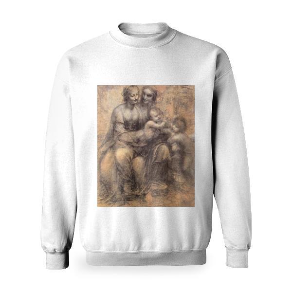 The Virgin And Child With Saint Anne And Saint John The Baptist Basic Sweatshirt