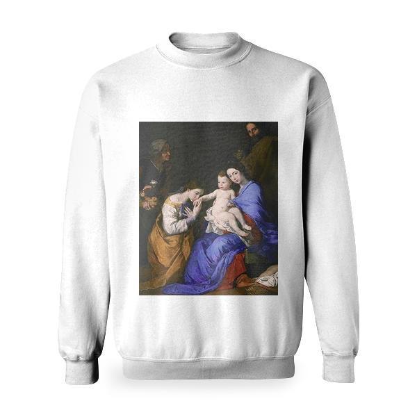 The Holy Family With Saints Anne And Catherine Of Alexandria Basic Sweatshirt