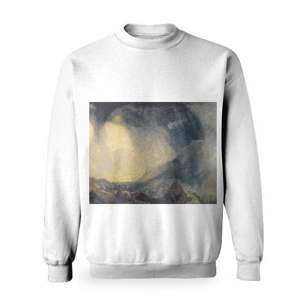 Snow Storm Hannibal And His Army Crossing The Alps Basic Sweatshirt