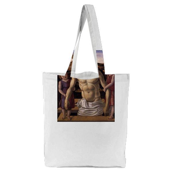 Dead Christ Supported By Two Angels Tote Bag