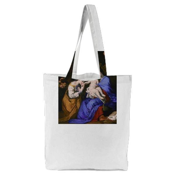 The Holy Family With Saints Anne And Catherine Of Alexandria Tote Bag