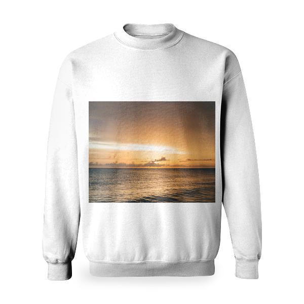 Scenery Of Sea Water During Sunset Basic Sweatshirt