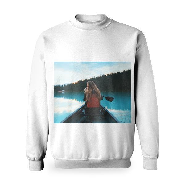 Woman In Kayak Basic Sweatshirt
