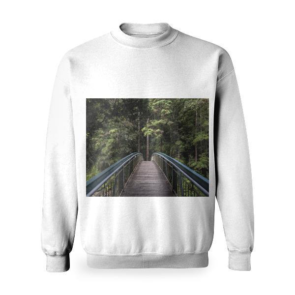 Nature Forest Bridge Trees Basic Sweatshirt