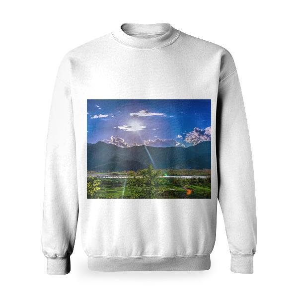 Sunlight Passing Through Grey Clouds Basic Sweatshirt
