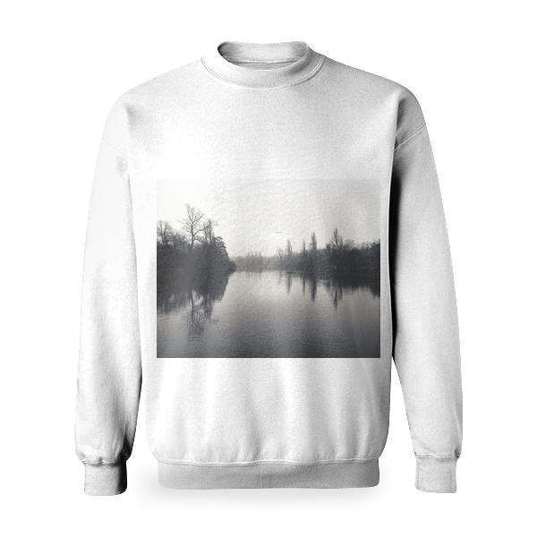 Calm Water In Between Of Tall Trees Classic Photo Basic Sweatshirt