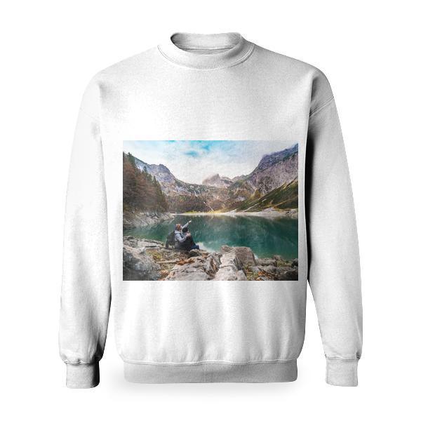 Wood Landscape Mountains Nature Basic Sweatshirt