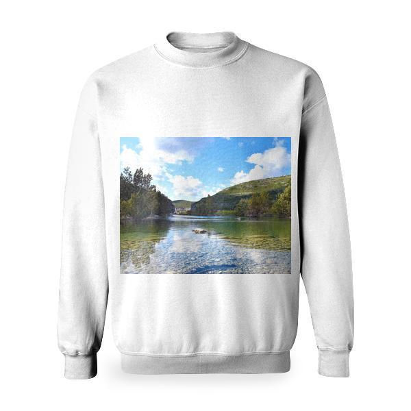Wood Landscape Nature Water Basic Sweatshirt