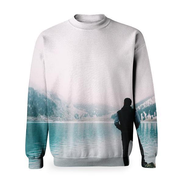 Nature Man Water Mountain Basic Sweatshirt