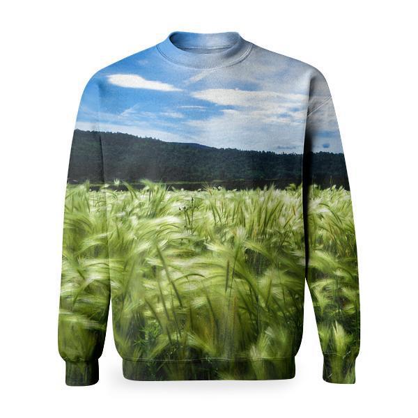 Nature Agriculture Blue Sky Cornfield Basic Sweatshirt