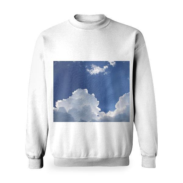 Sunlit On Blue And White Clouds During Daytime Basic Sweatshirt