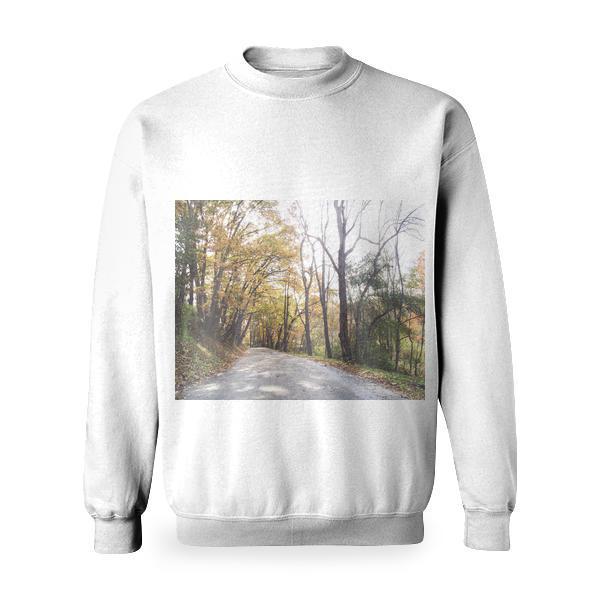 Wood Light Road Landscape Basic Sweatshirt