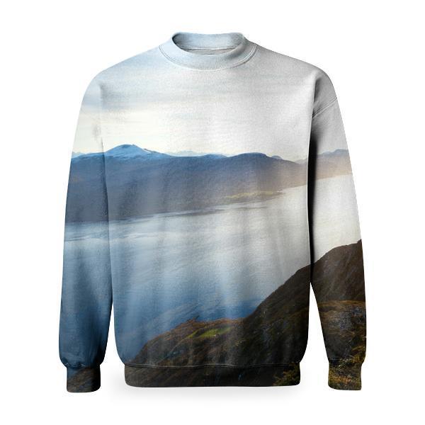 Nature Sunset Sunrise Mountain Basic Sweatshirt