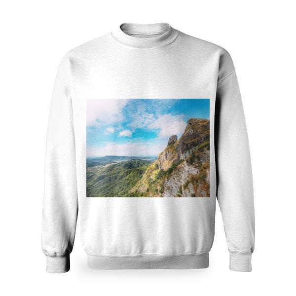 Sky Clouds Rocks Trees Basic Sweatshirt