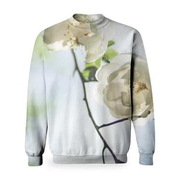 White Flowers Basic Sweatshirt