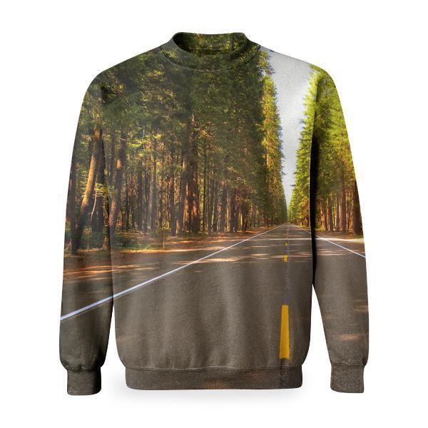 Road Nature Forest Trees Basic Sweatshirt