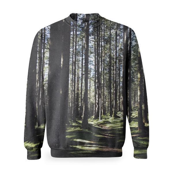 Woods And Green Grass At Daytime Basic Sweatshirt