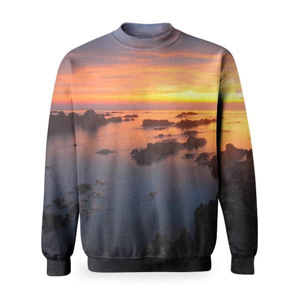 Sea Dawn Nature Sky Basic Sweatshirt