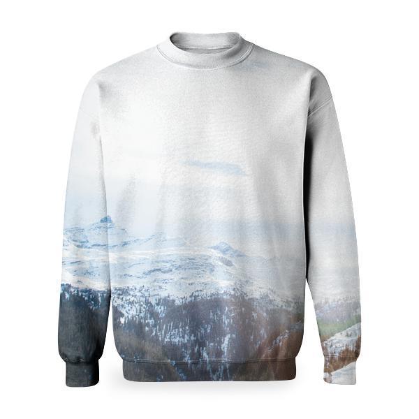 Trees Surrounded By Snow Under Blue Sky During Day Light Basic Sweatshirt