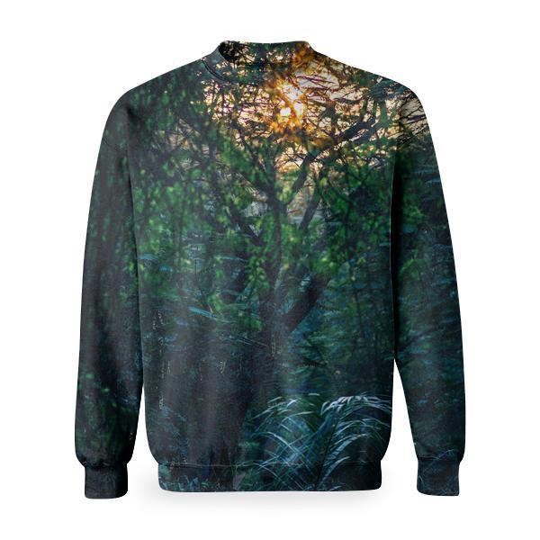 Wood Light Dawn Landscape Basic Sweatshirt