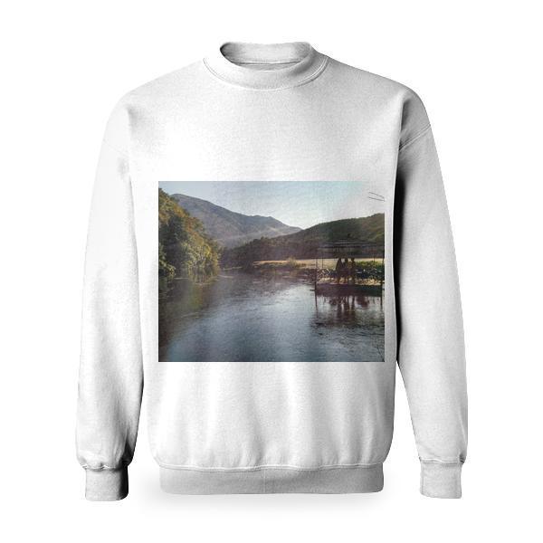 Wood Dawn Landscape Mountains Basic Sweatshirt