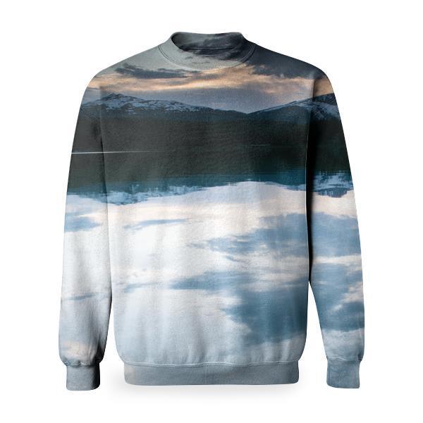 White Sky Reflection Through Clear Water Basic Sweatshirt
