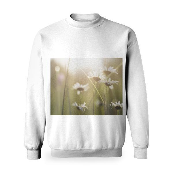 White Petaled Flowers During Daytime Basic Sweatshirt