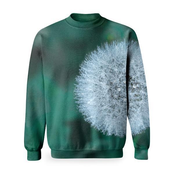 White Flower Surrounded By Green Plants Basic Sweatshirt