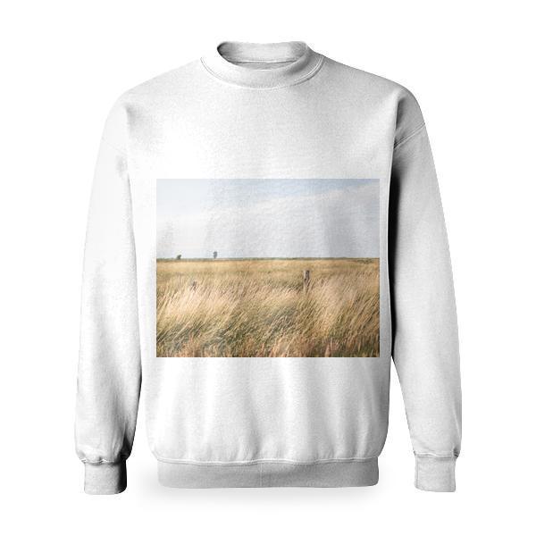 Green And Brown Wheat Field Basic Sweatshirt