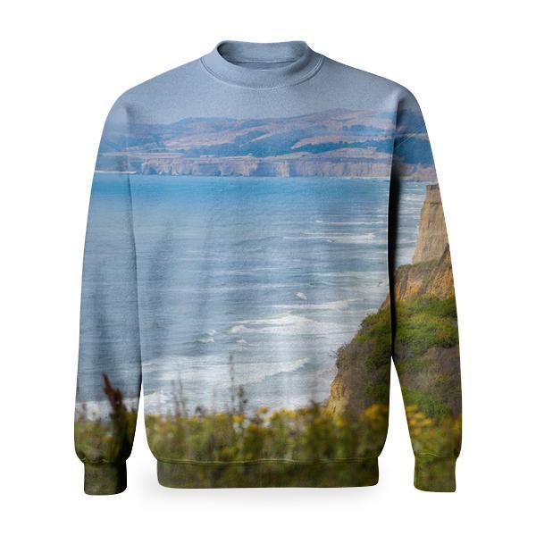 Yellow Flower On Cliff Of A Valley Basic Sweatshirt