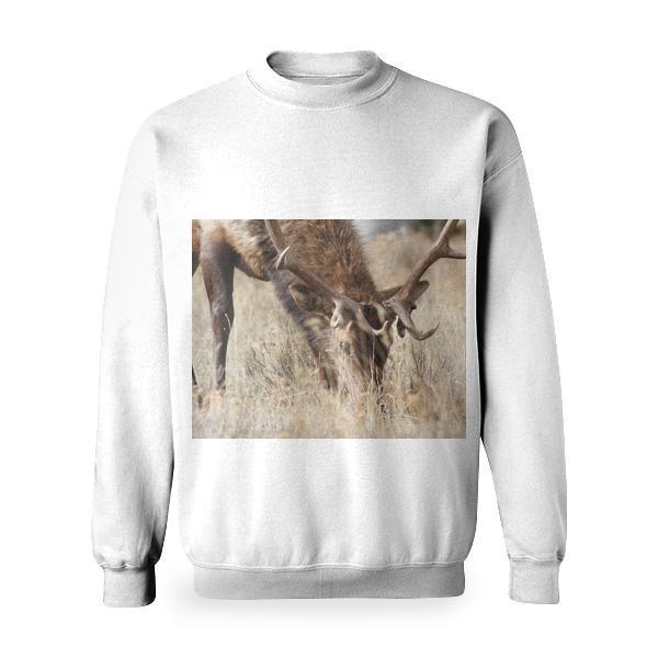 Nature Animal Grass Elk Basic Sweatshirt