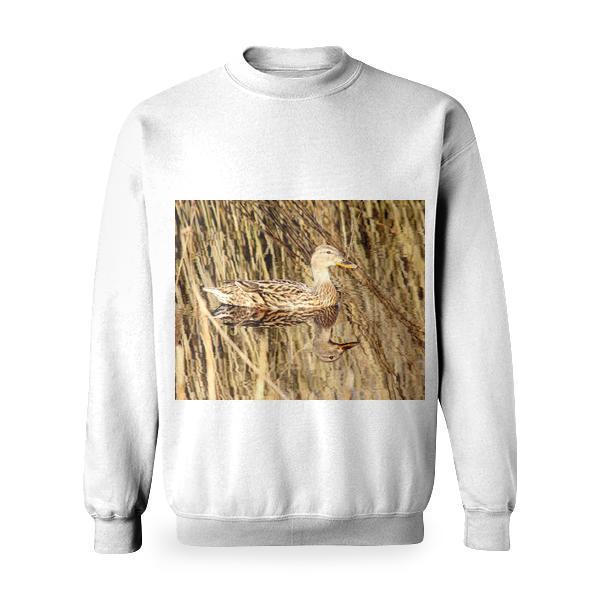 Brown And White Mullard Duck Basic Sweatshirt