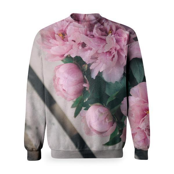 Pink Petaled Flower On Brown Surface In Close Up Photo Basic Sweatshirt